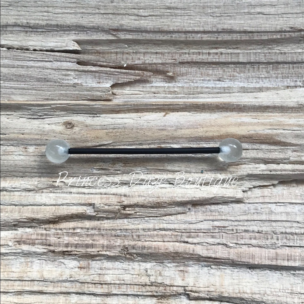 Clear Glow In‎ The Dark Industrial Barbell